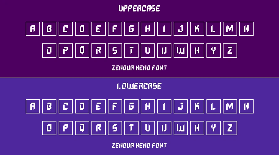 Zenova Xeno Font Preview