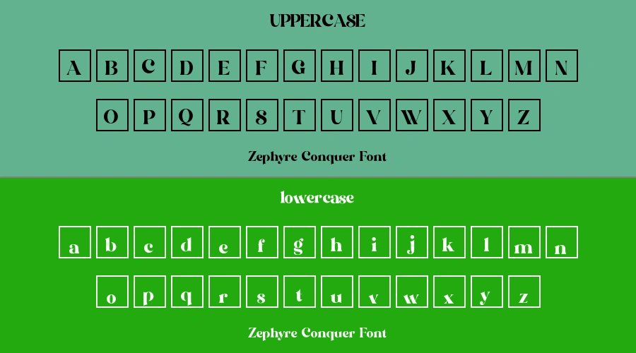 Zephyre Conquer Font Preview