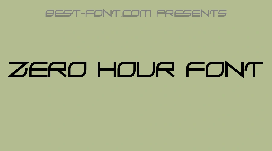Zero Hour Font