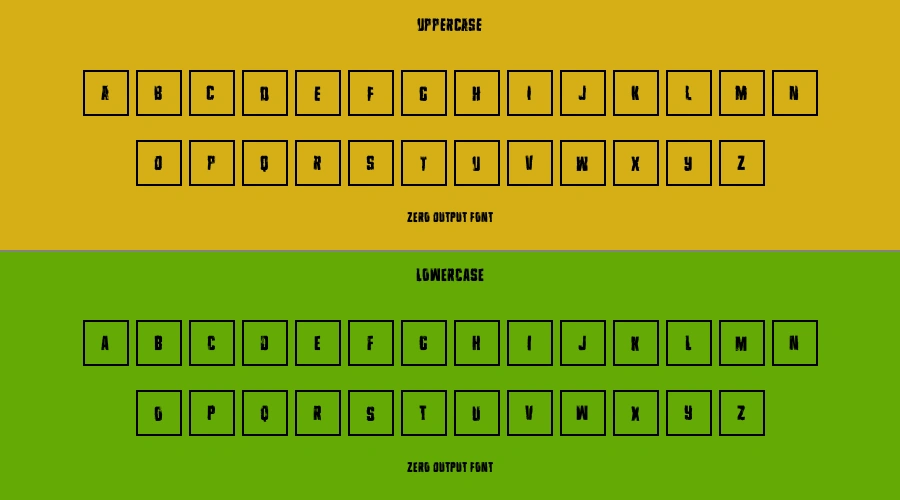 Zero Output Font Preview