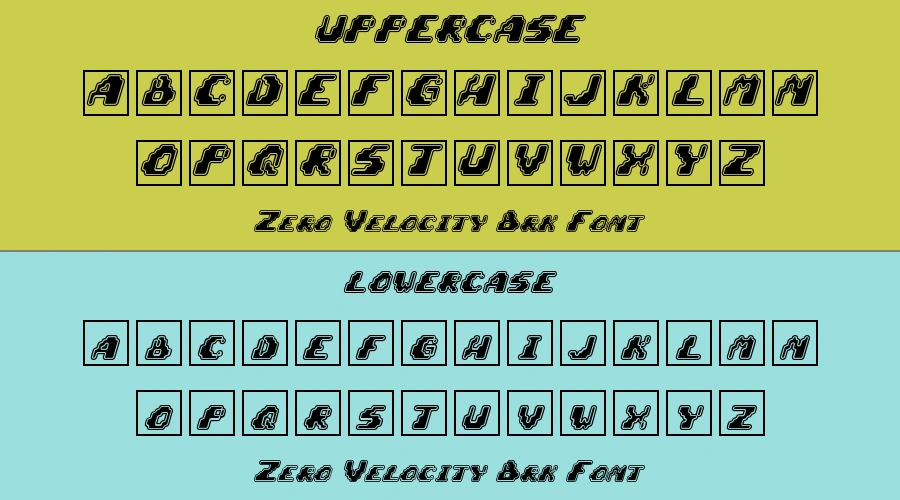 Zero Velocity Brk Font Preview