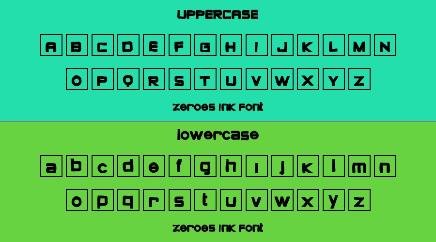 Zeroes Ink Font Preview