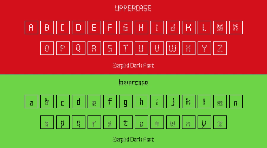 Zerpixl Dark Font Preview