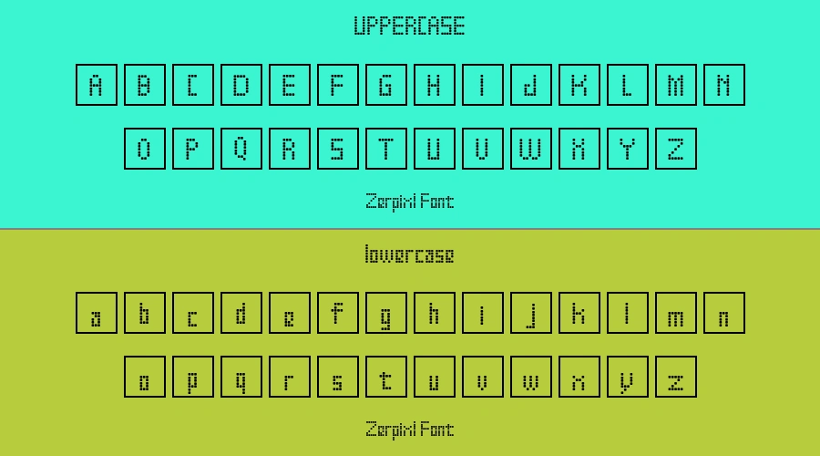 Zerpixl Font Preview