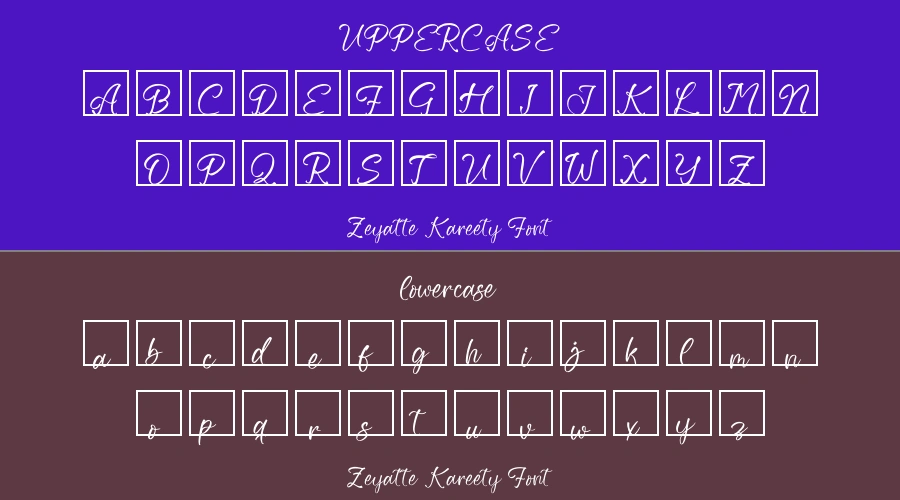 Zeyatte Kareety Font Preview