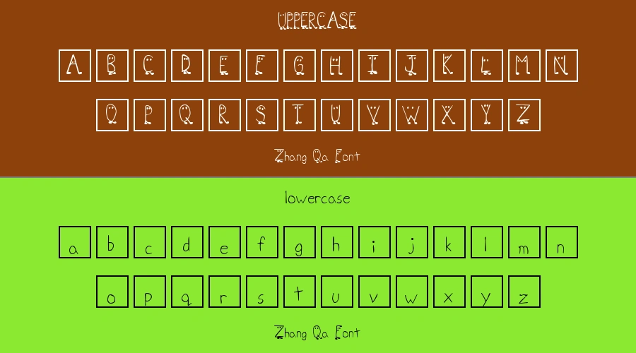 Zhang Qa Font Preview