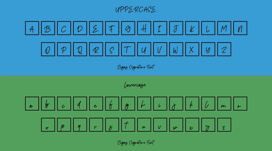 Zigas Signature Font Preview