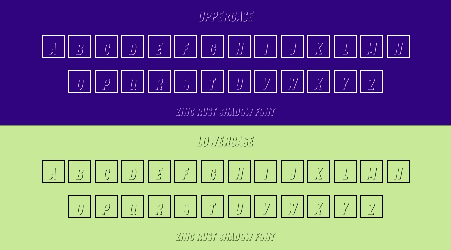 Zing Rust Shadow Font Preview
