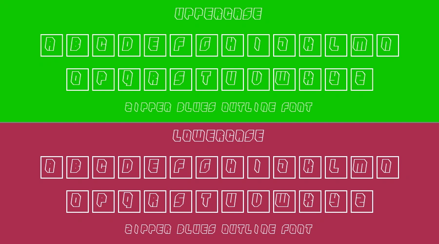 Zipper Blues Outline Font Preview