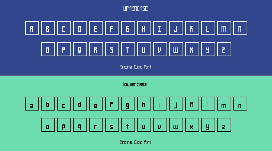 Zirconia Cubic Font Preview