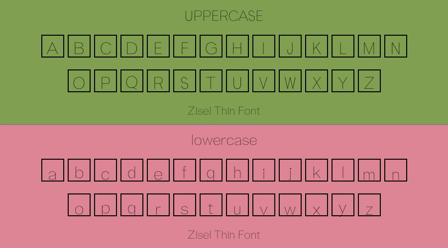 Zisel Thin Font Preview