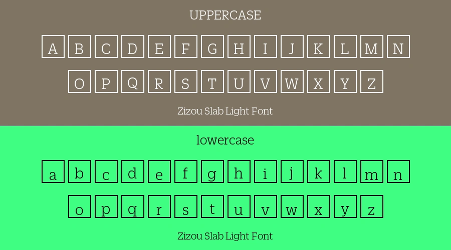 Zizou Slab Light Font Preview