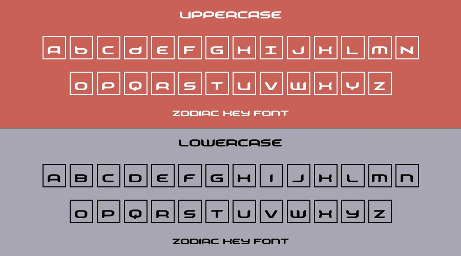 Zodiac Key Font Preview