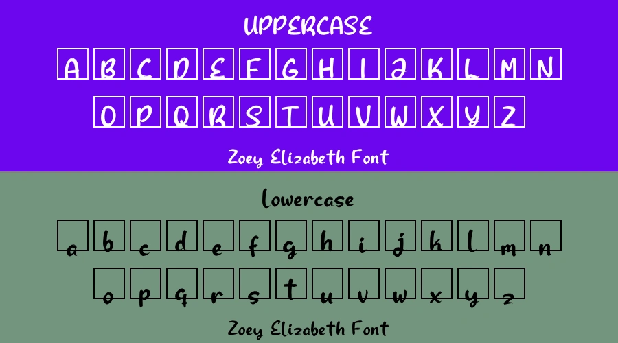 Zoey Elizabeth Font Preview