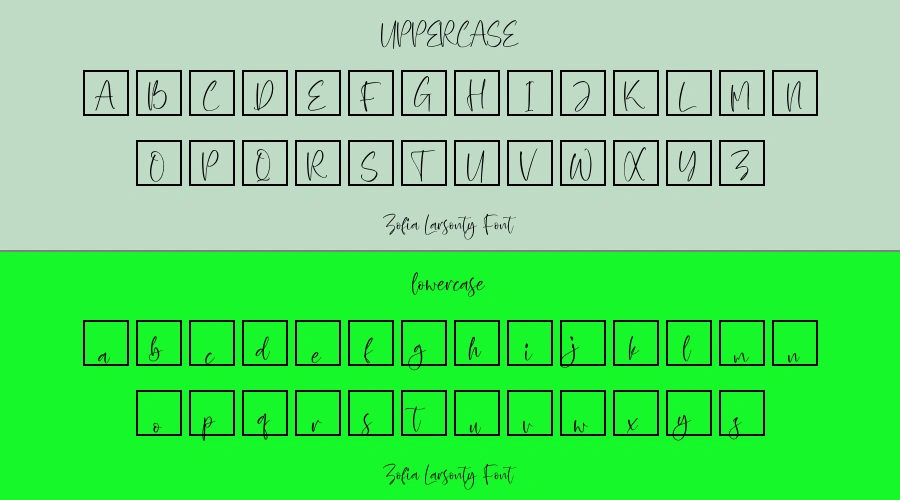 Zofia Larsonty Font Preview