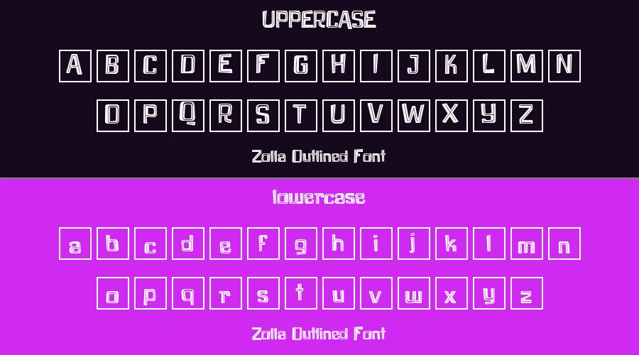 Zolla Outlined Font Preview