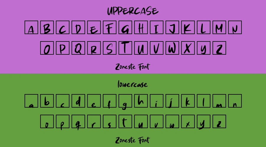 Zoneste Font Preview