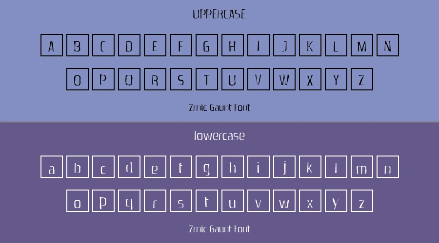 Zrnic Gaunt Font Preview