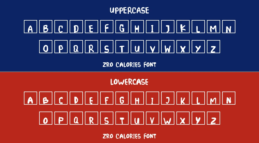 Zro Calories Font Preview