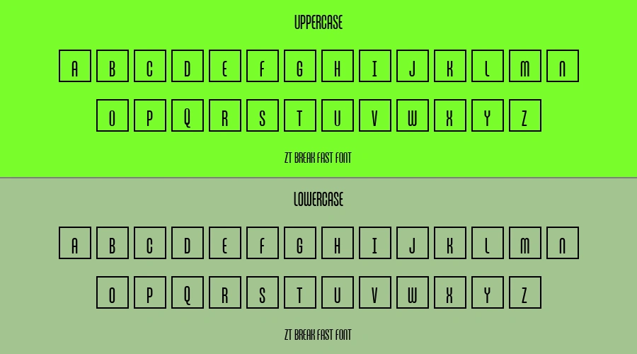 Zt Break Fast Font Preview