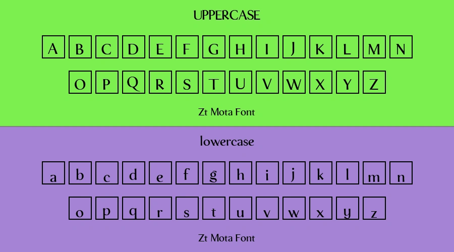 Zt Mota Font Preview