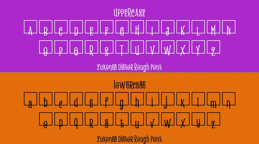 Zukones Distor Rough Font Preview