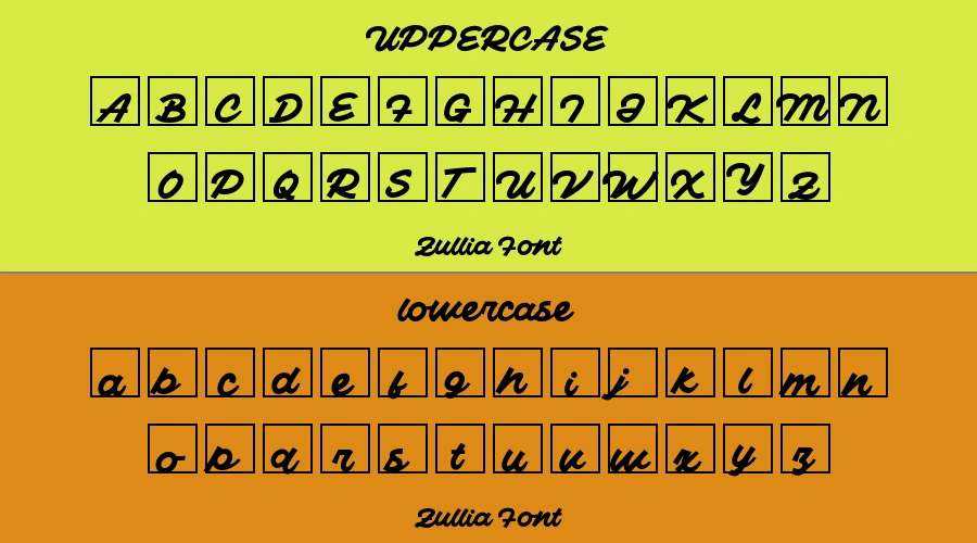 Zullia Font Preview