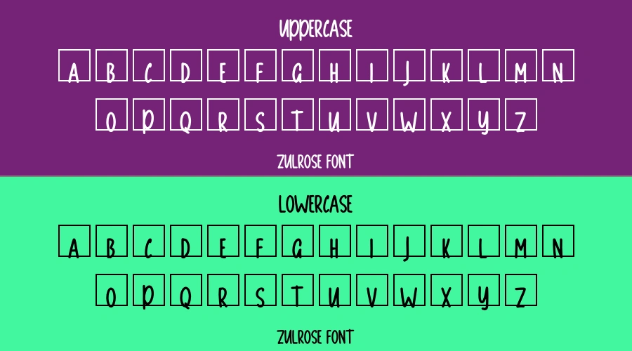 Zulrose Font Preview