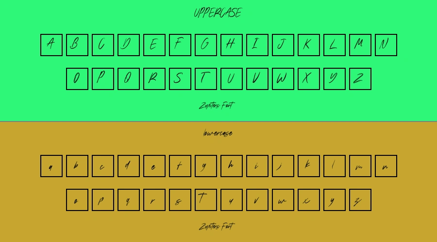 Zupiters Font Preview