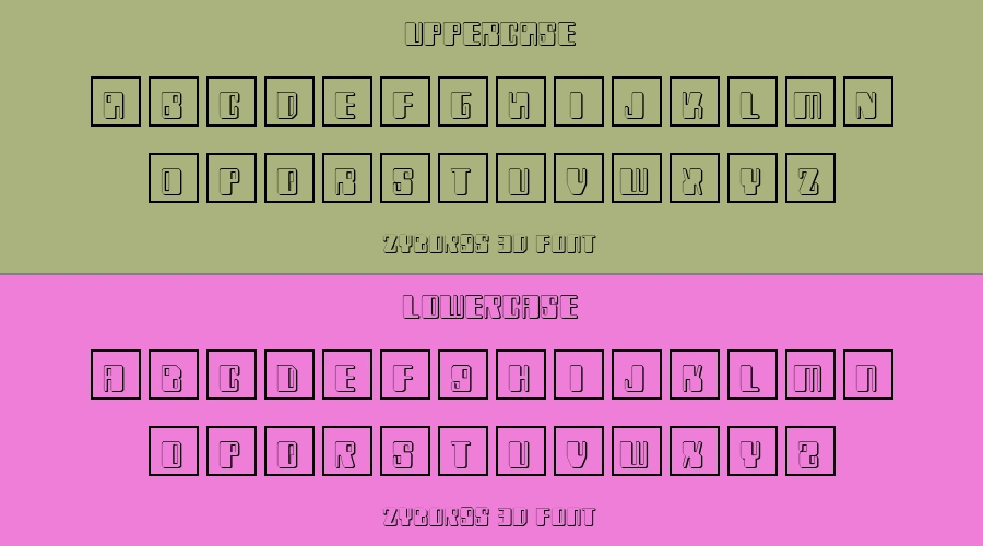 Zyborgs 3D Font Preview