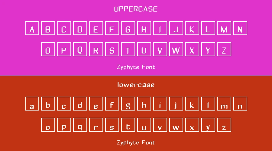 Zyphyte Font Preview