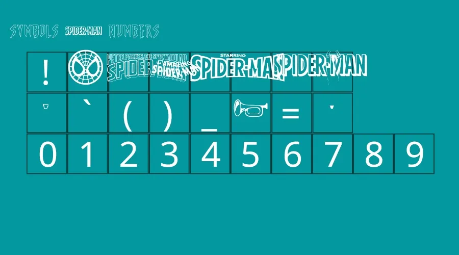 Spiderman Font View